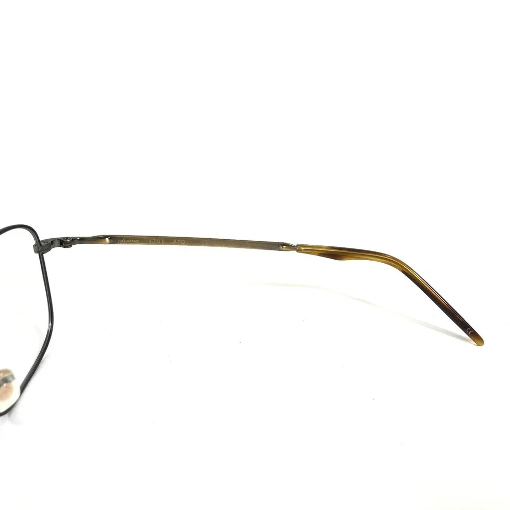 Sama Eyeglasses Frames 1700 ATG Brown Gold Square Full Rim 53-20-140